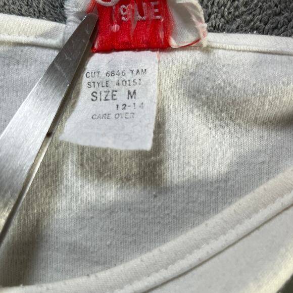 Vintage Jane Colby Shirt Womens Medium White Flamingo Graphic Dolman Sleeve Art - Picture 7 of 10